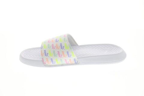Puma Popcat Mini Logo 37080102 Womens White Sandals Slip On Slides Shoes