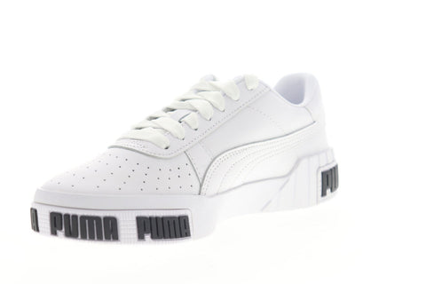 Puma Cali Bold 37081101 Womens White Leather Lace Up Low Top Sneakers Shoes