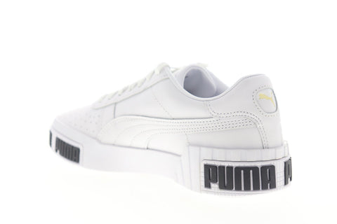 Puma Cali Bold 37081101 Womens White Leather Lace Up Low Top Sneakers Shoes