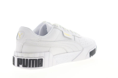 Puma Cali Bold 37081101 Womens White Leather Lace Up Low Top Sneakers Shoes