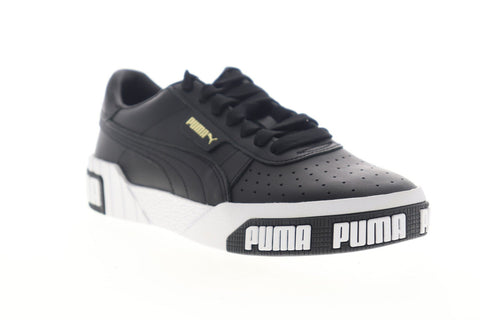 Puma Cali Bold 37081103 Womens Black Leather Lace Up Low Top Sneakers Shoes