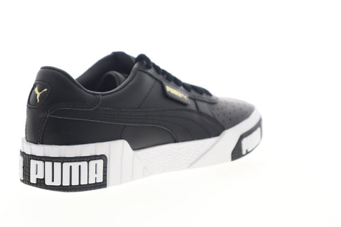 Puma Cali Bold 37081103 Womens Black Leather Lace Up Low Top Sneakers Shoes
