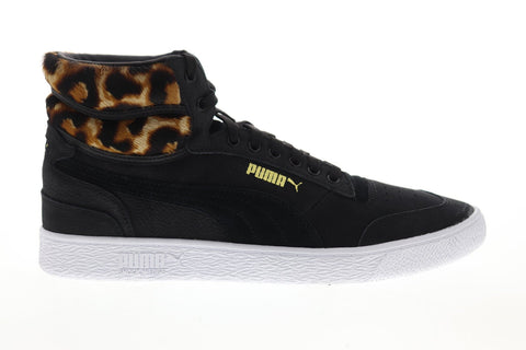 Puma Ralph Sampson Mid Wild 37084001 Mens Black Leather High Top Sneakers Shoes