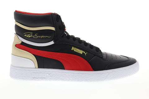 Puma Ralph Sampson Mid 37084703 Mens Black Leather High Top Sneakers Shoes
