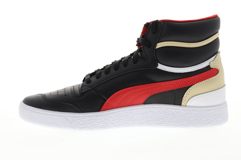 Puma Ralph Sampson Mid 37084703 Mens Black Leather High Top Sneakers Shoes