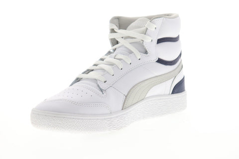 Puma Ralph Sampson Mid 37084704 Mens White Lace Up High Top Sneakers Shoes