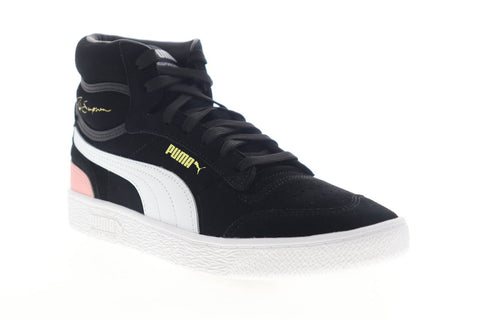Puma Ralph Sampson Mid Suede 37106701 Womens Black Suede High Top Sneakers Shoes
