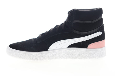 Puma Ralph Sampson Mid Suede 37106701 Womens Black Suede High Top Sneakers Shoes