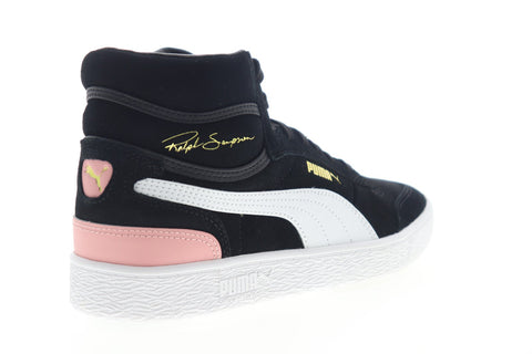 Puma Ralph Sampson Mid Suede 37106701 Womens Black Suede High Top Sneakers Shoes