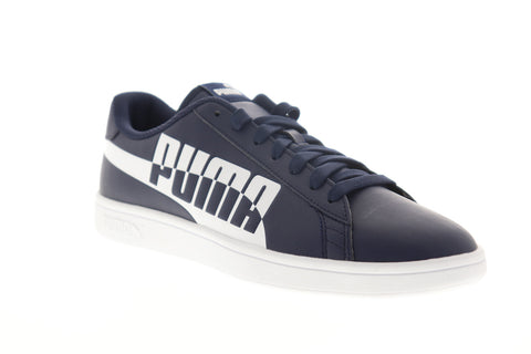 Puma Smash V2 Max 37113502 Mens Blue Leather Lace Up Lifestyle Sneakers Shoes