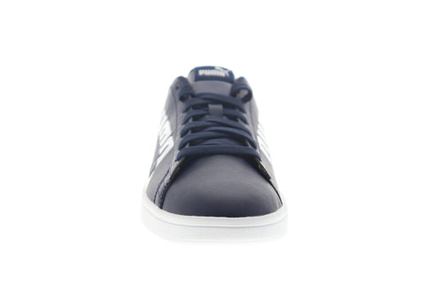 Puma Smash V2 Max 37113502 Mens Blue Leather Lace Up Lifestyle Sneakers Shoes