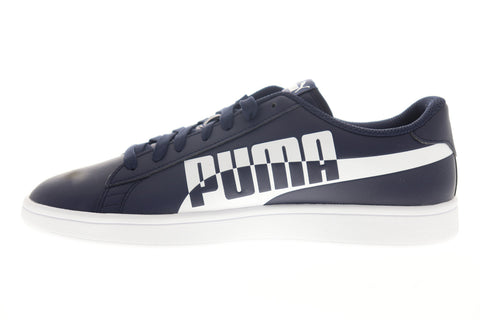 Puma Smash V2 Max 37113502 Mens Blue Leather Lace Up Lifestyle Sneakers Shoes