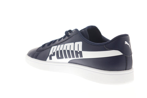 Puma Smash V2 Max 37113502 Mens Blue Leather Lace Up Lifestyle Sneakers Shoes