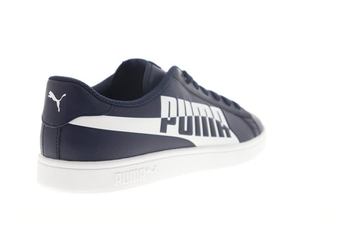 Puma Smash V2 Max 37113502 Mens Blue Leather Lace Up Lifestyle Sneakers Shoes