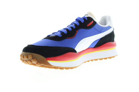 Puma Rider 020 Play On 37115001 Mens Blue Canvas Lace Up Low Top Sneakers Shoes