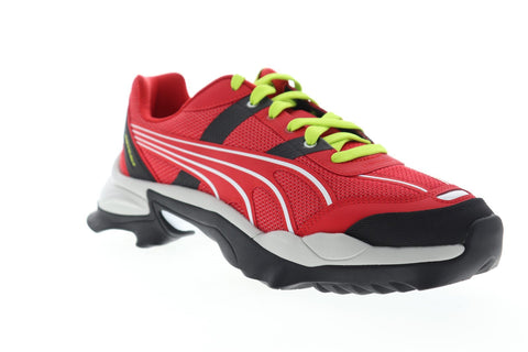 Puma Nitefox Highway 37148002 Mens Red Mesh Lace Up Low Top Sneakers Shoes