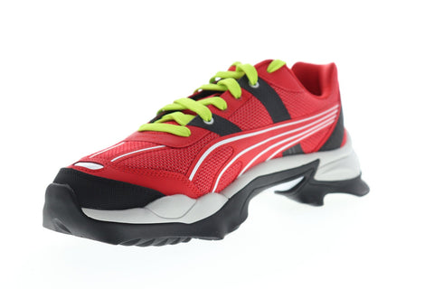 Puma Nitefox Highway 37148002 Mens Red Mesh Lace Up Low Top Sneakers Shoes