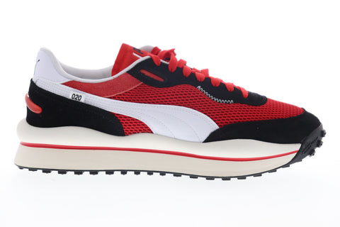 Puma Style Rider Stream On 37152701 Mens Red Mesh Low Top Sneakers Shoes