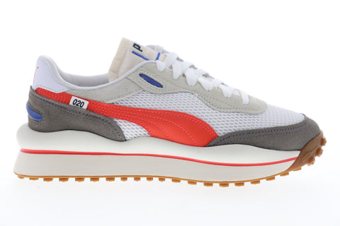 Puma Style Rider Stream On 37152704 Mens White Mesh Low Top Sneakers Shoes