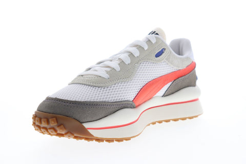 Puma Style Rider Stream On 37152704 Mens White Mesh Low Top Sneakers Shoes