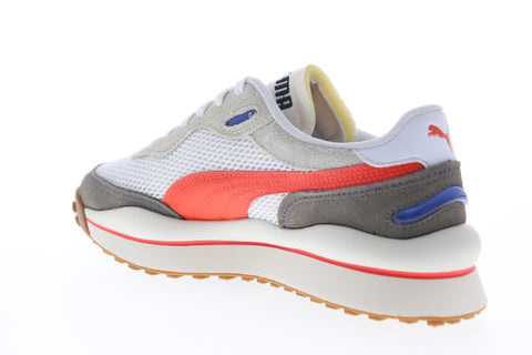 Puma Style Rider Stream On 37152704 Mens White Mesh Low Top Sneakers Shoes