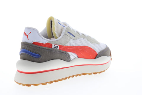 Puma Style Rider Stream On 37152704 Mens White Mesh Low Top Sneakers Shoes