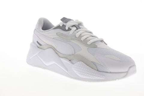 Puma RS-X3 Puzzle 37157003 Mens White Mesh Lace Up Low Top Sneakers Shoes