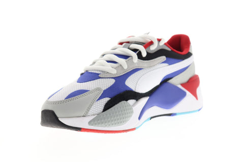 Puma Rs-X3 Puzzle 37157005 Mens White Mesh Suede Lace Up Low Top Sneakers Shoes