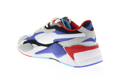 Puma Rs-X3 Puzzle 37157005 Mens White Mesh Suede Lace Up Low Top Sneakers Shoes