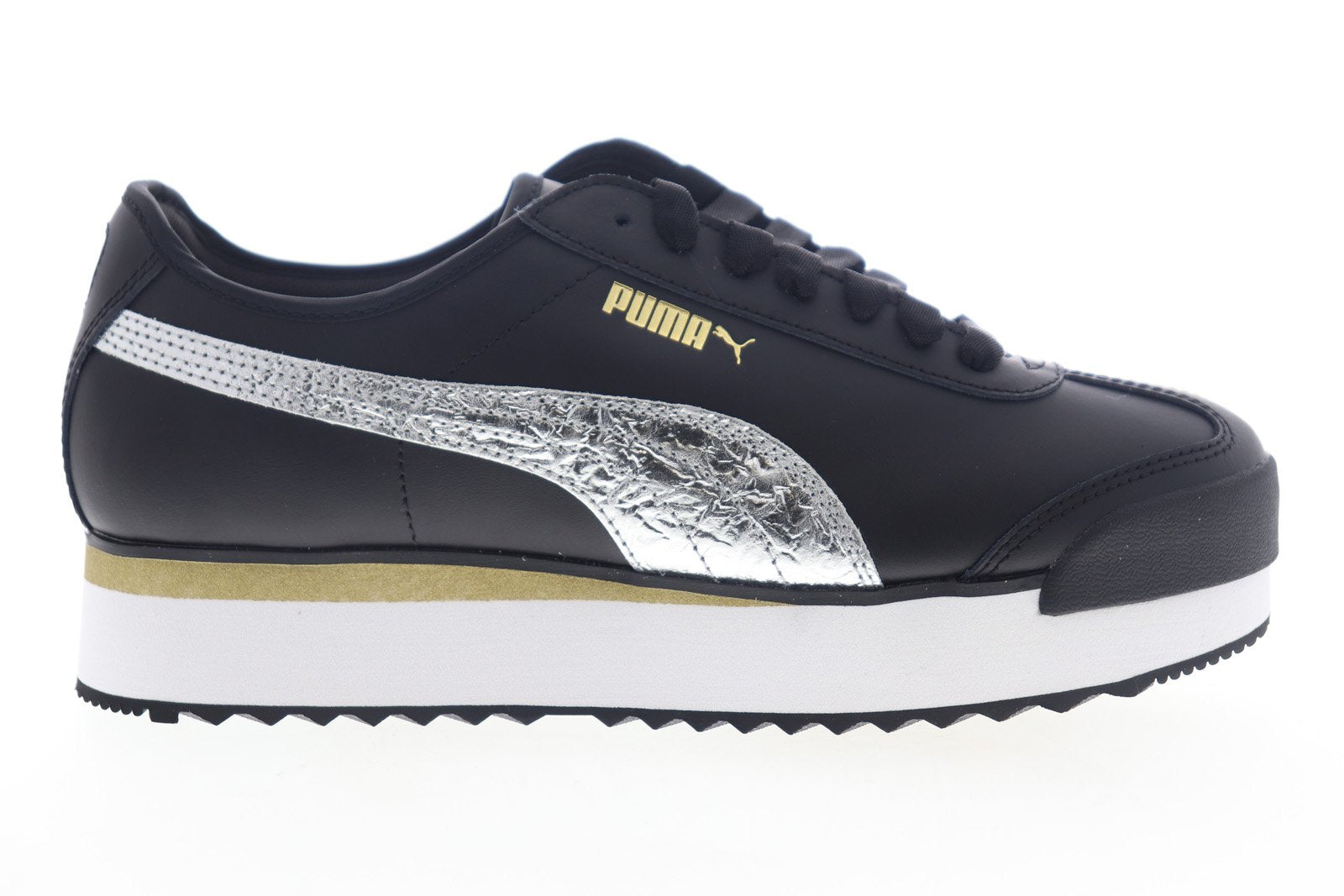 Puma Roma Amor Metallic Black Roma Amor Metal Lace-Up Casual Shoes