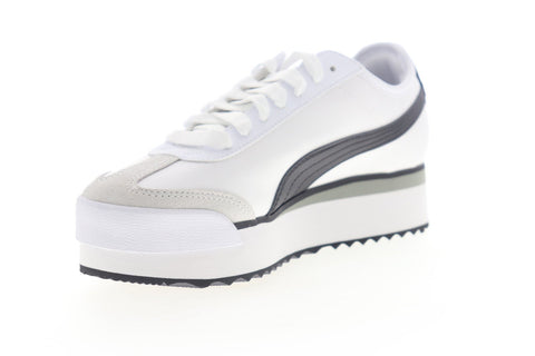 Puma Roma Amor Logo 37211303 Womens White Canvas Lace Up Sneakers Shoes
