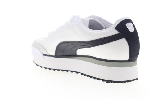 Puma Roma Amor Logo 37211303 Womens White Canvas Lace Up Sneakers Shoes