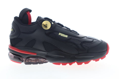 Puma Cell Stellar X Balmain Paris 37217201 Womens Black Leather Low Top Sneakers Shoes