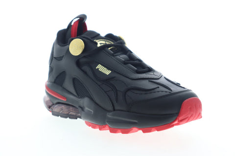 Puma Cell Stellar X Balmain Paris 37217201 Womens Black Leather Low Top Sneakers Shoes