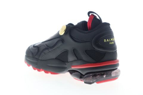 Puma Cell Stellar X Balmain Paris 37217201 Womens Black Leather Low Top Sneakers Shoes