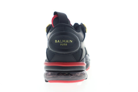 Puma Cell Stellar X Balmain Paris 37217201 Womens Black Leather Low Top Sneakers Shoes