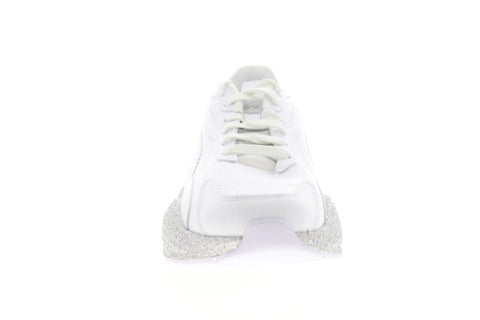 Puma RS-X3 Glitz 37264701 Womens White Leather Lace Up Sneakers Shoes