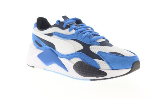 Puma Rs-X3 Super 37288402 Mens Blue Mesh Lace Up Low Top Sneakers Shoes