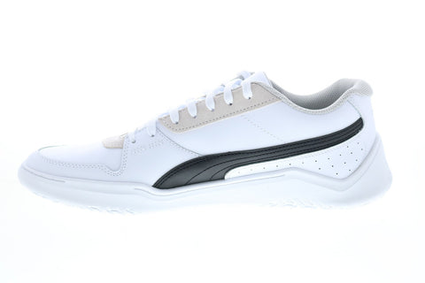 Puma Dc Past 37302102 Mens White Leather Lace Up Lifestyle Sneakers Shoes
