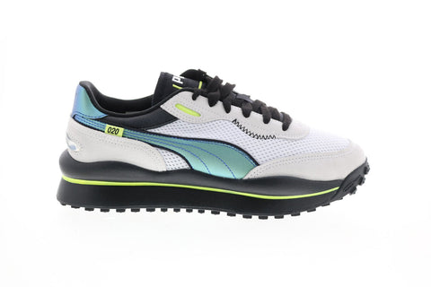 Puma Style Rider Petrol Spill 37323701 Mens White Mesh Lifestyle Sneakers Shoes