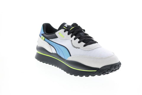 Puma Style Rider Petrol Spill 37323701 Mens White Mesh Lifestyle Sneakers Shoes