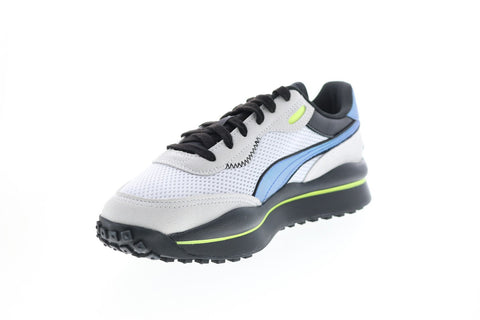 Puma Style Rider Petrol Spill 37323701 Mens White Mesh Lifestyle Sneakers Shoes