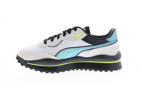 Puma Style Rider Petrol Spill 37323701 Mens White Mesh Lifestyle Sneakers Shoes