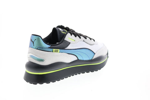 Puma Style Rider Petrol Spill 37323701 Mens White Mesh Lifestyle Sneakers Shoes