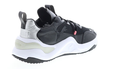 Puma Rise Metal 37325902 Womens Black Mesh Lace Up Lifestyle Sneakers Shoes