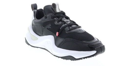 Puma Rise Metal 37325902 Womens Black Mesh Lace Up Lifestyle Sneakers Shoes