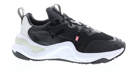 Puma Rise Metal 37325902 Womens Black Mesh Lace Up Lifestyle Sneakers Shoes