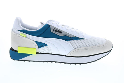 Puma Future Rider Galaxy 37338503 Mens White Canvas Lace Up Lifestyle Sneakers Shoes