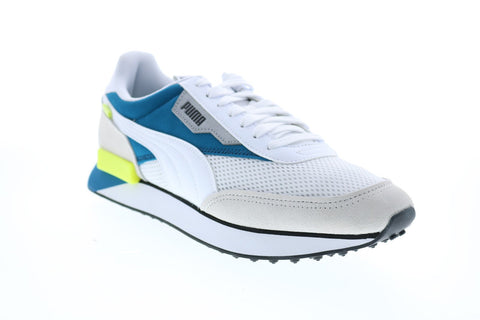 Puma Future Rider Galaxy 37338503 Mens White Canvas Lace Up Lifestyle Sneakers Shoes