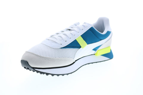Puma Future Rider Galaxy 37338503 Mens White Canvas Lace Up Lifestyle Sneakers Shoes